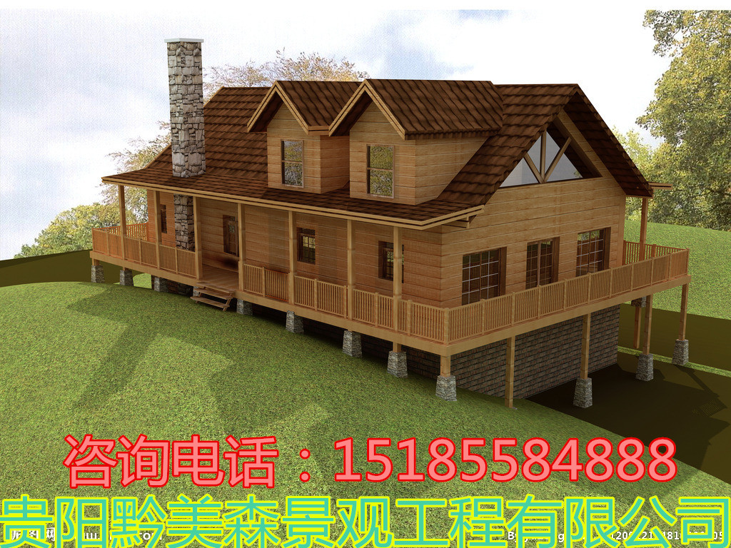 供应别墅木楼效果图，木结构房层，木屋木别墅，木房子木屋会所，小木屋木楼