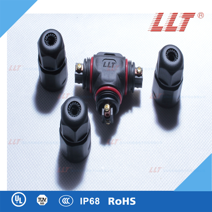 供应L20-2PT型防水连接器，L20-T型防水接头，T型连接器，防水T型螺丝压接连接头，LED路灯T型防水连接器