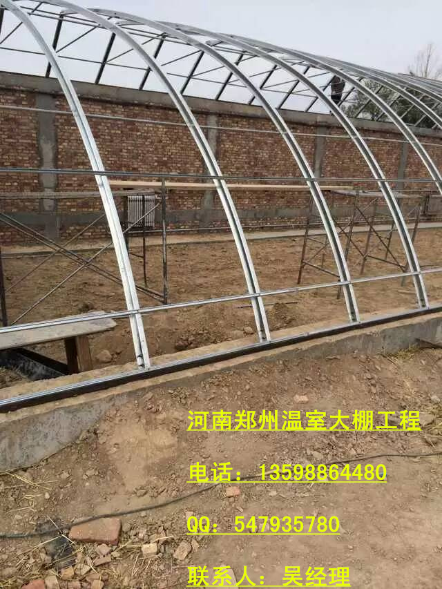 供应用于蔬菜种植养殖的蔬菜温室大棚几字型钢温室骨架驻马店草莓大棚图片