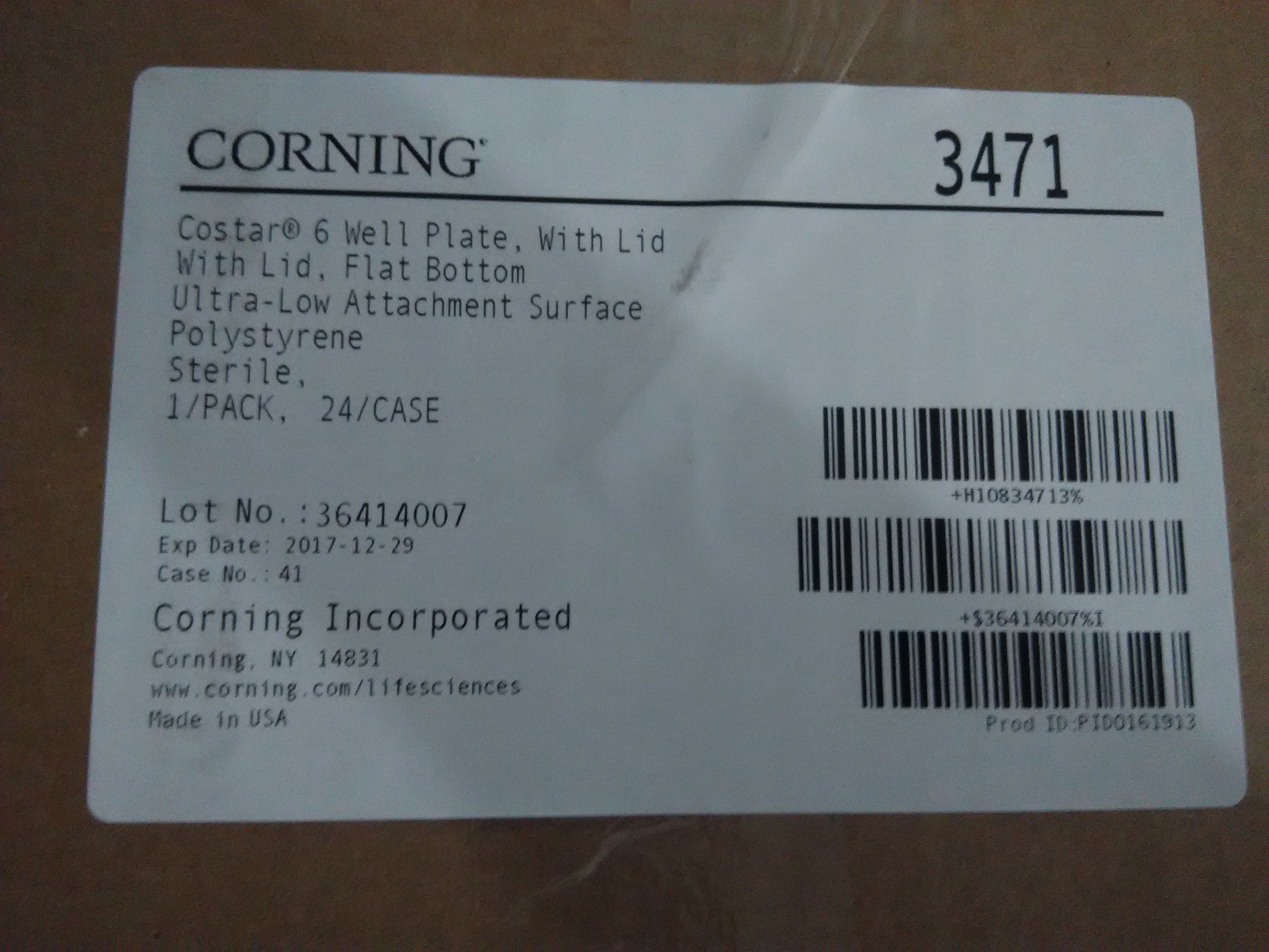 供应Corning 超低吸附6孔细胞培养板 康宁3471超低吸附细胞培养板