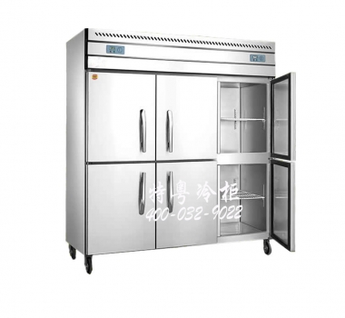供应六门不锈钢双温厨房冷柜标准款