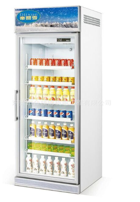 超市单门冷藏展示柜 便利店灯箱立式一门冰柜 啤酒饮料单门展示柜