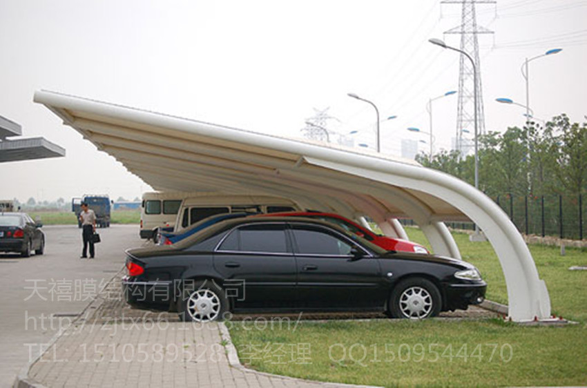 供应高强度停车棚钢结构停车棚、膜结构耐用汽车遮阳棚