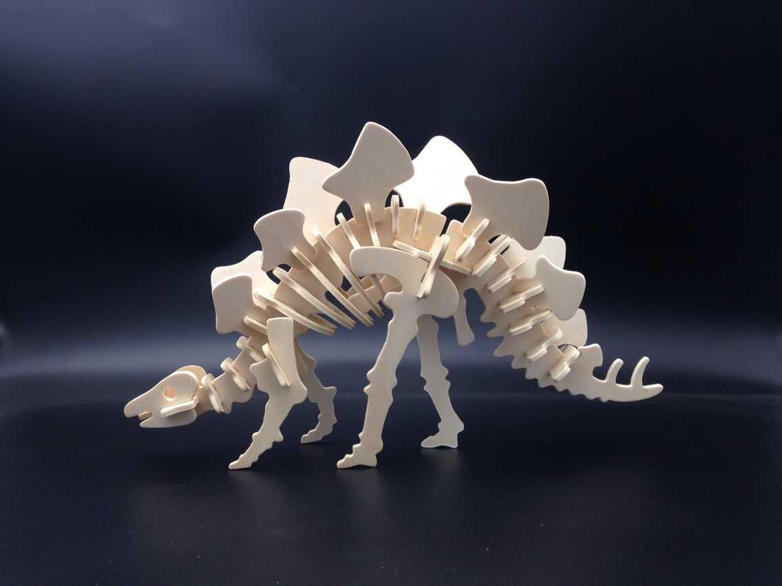 供应木制3D立体仿真模型玩具厂家现货 木质3D立体拼图拼板 儿童早教DIY益智模型玩具 副栉龙