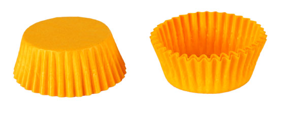 供应用于食品包装的黄色 6-13cm半透明防油纸杯