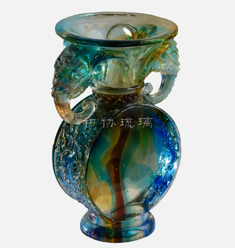 供应用于摆件的琉璃摆件吉祥宝瓶琉璃厂商务礼品广州琉璃琉璃厂家