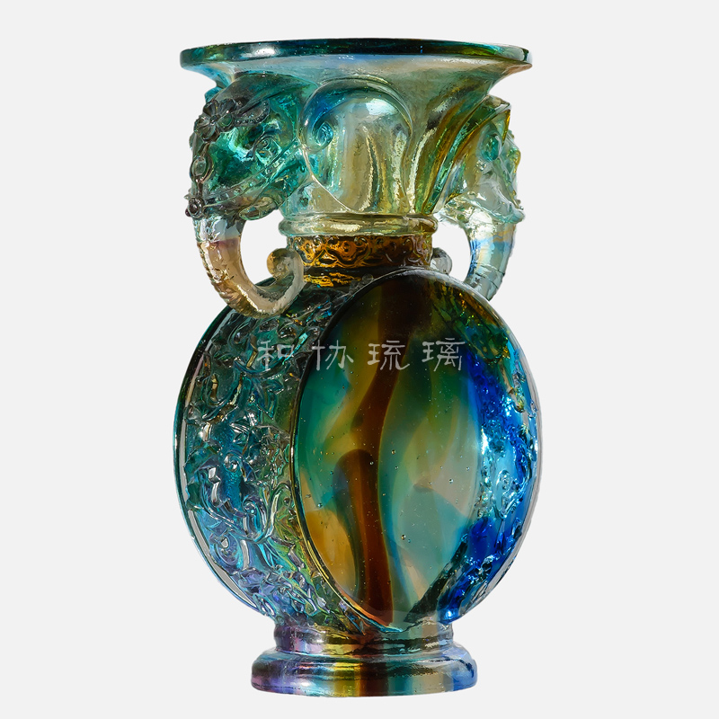 供应用于摆件的琉璃摆件吉祥宝瓶琉璃厂商务礼品广州琉璃琉璃厂家
