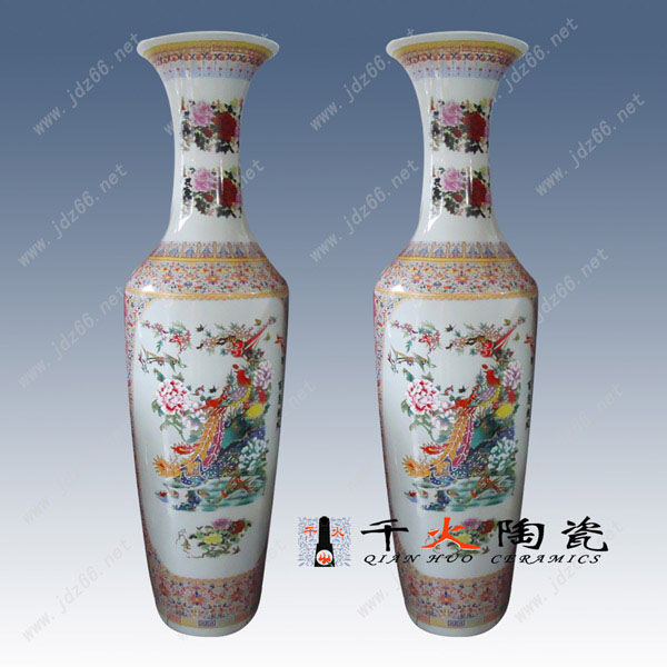 供应陶瓷大花瓶批发市场 2米高景德镇陶瓷大花瓶