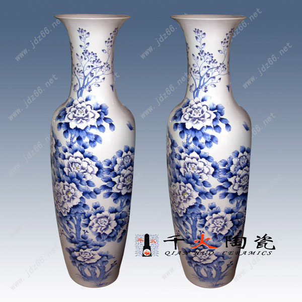 供应陶瓷大花瓶批发市场 2米高景德镇陶瓷大花瓶