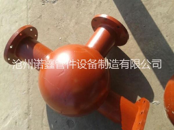 供应用于磨煤机的球形三通 山东青岛内衬陶瓷复合球形耐磨三通 耐磨弯头 球形管件图片