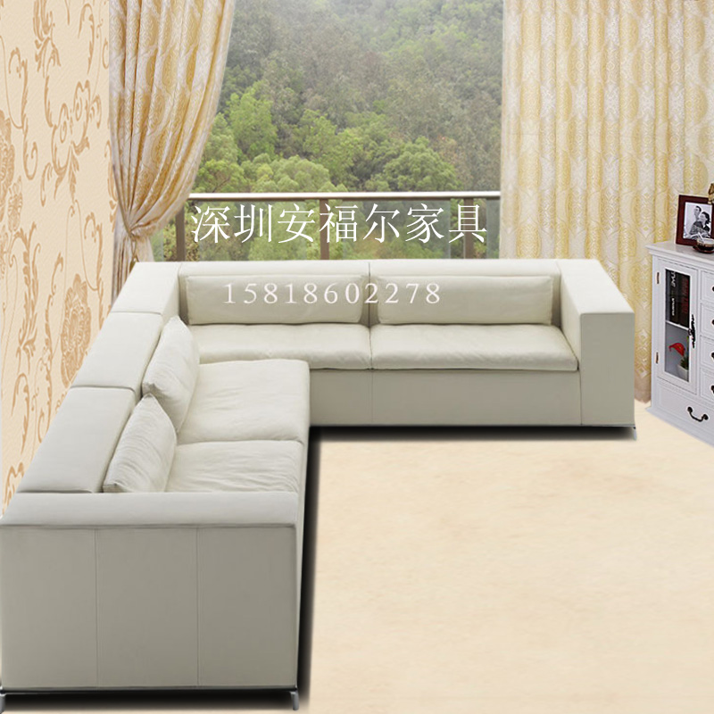 供应深圳厂家直销新款家居布艺沙发转角沙发订做田园风格客厅布艺转角沙发图片