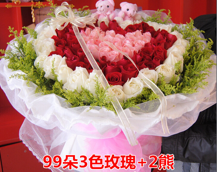 供应用于鲜花预定配送的99朵玫瑰预定｜福州闽侯送花