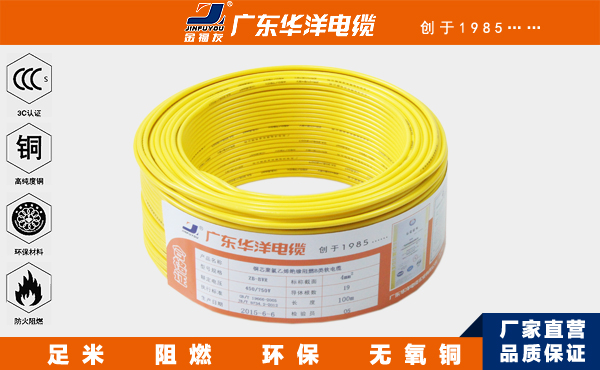 ZBBV4平方广东华洋电缆电线电缆专业铜芯电线优选品牌图片