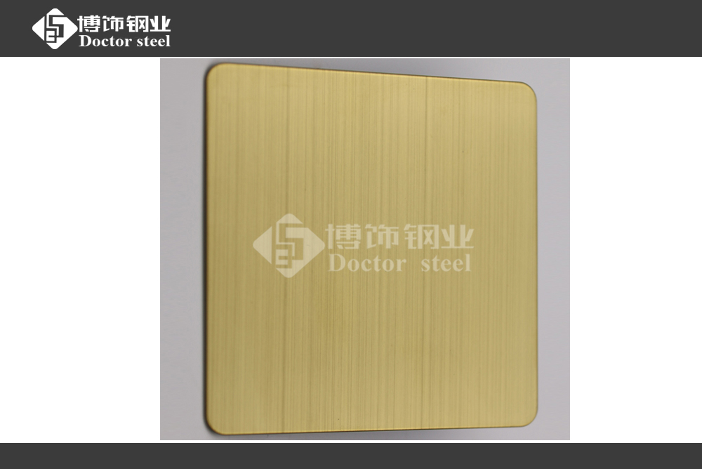 供应黄钛金不锈钢拉丝板图片 不锈钢板电镀加工价格图片