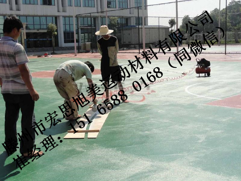 供应用于防滑防护的枣庄硅pu塑胶篮球场材料生产厂家