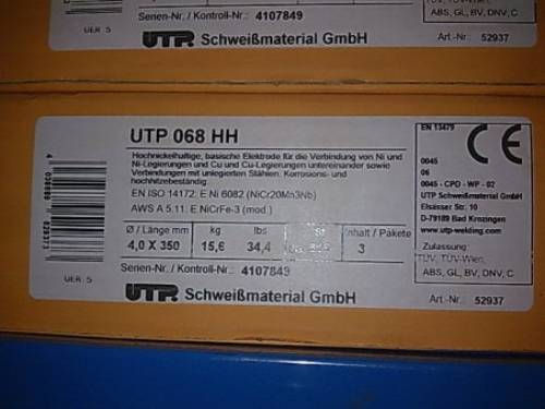 供应用于双钢和超双钢的UTPE2209-17不锈钢焊条进口德国UTP6808Mo不锈钢焊条E2209-17双相不锈钢焊条