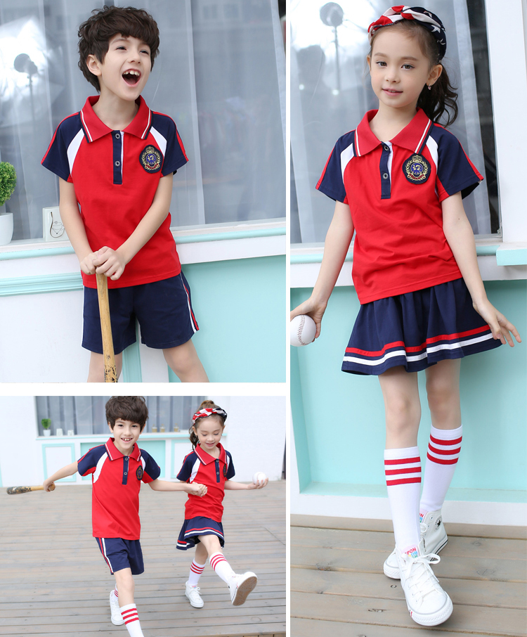 私立幼儿园夏季韩版仿麻棉园服订做批发