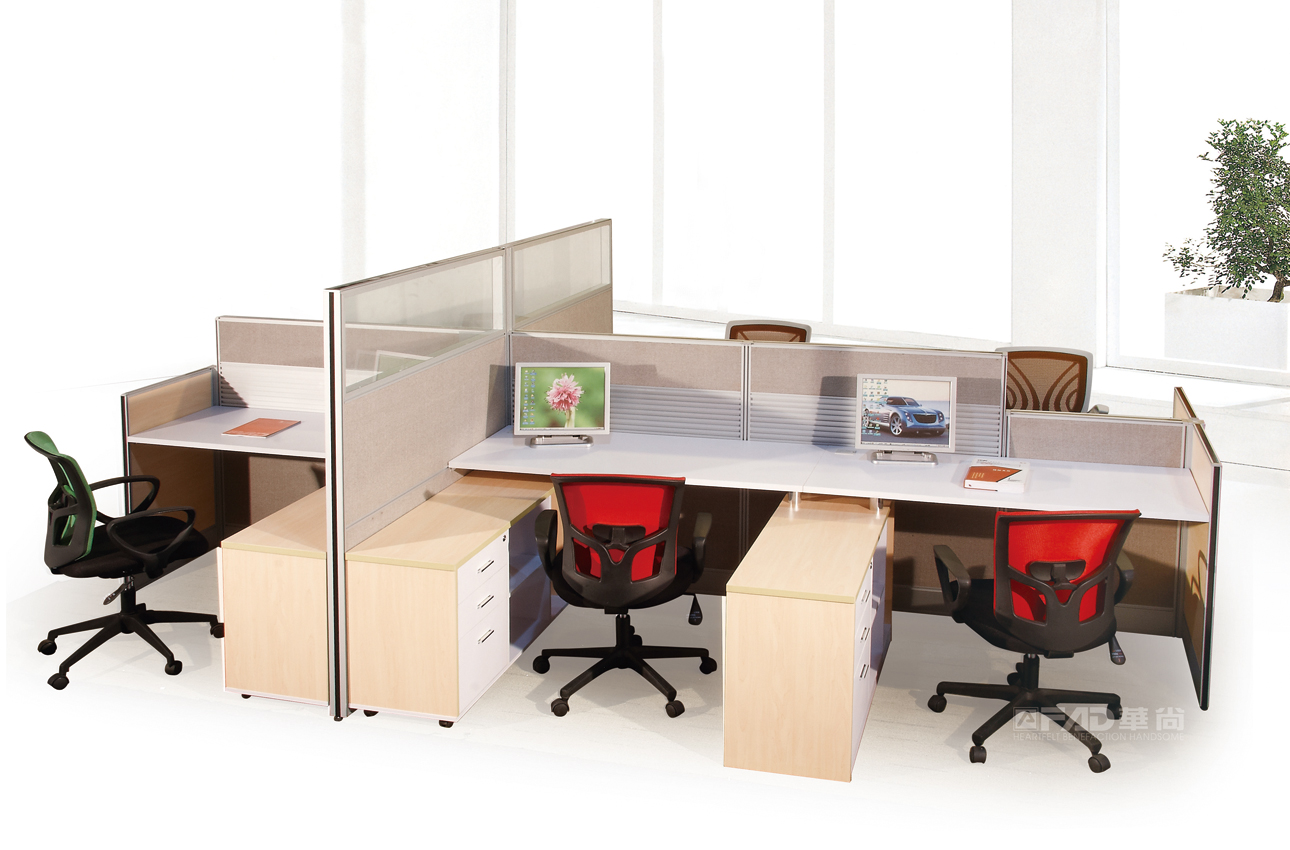 供应用于办公的职员工作位公司办公桌屏风青岛销售可上门安装