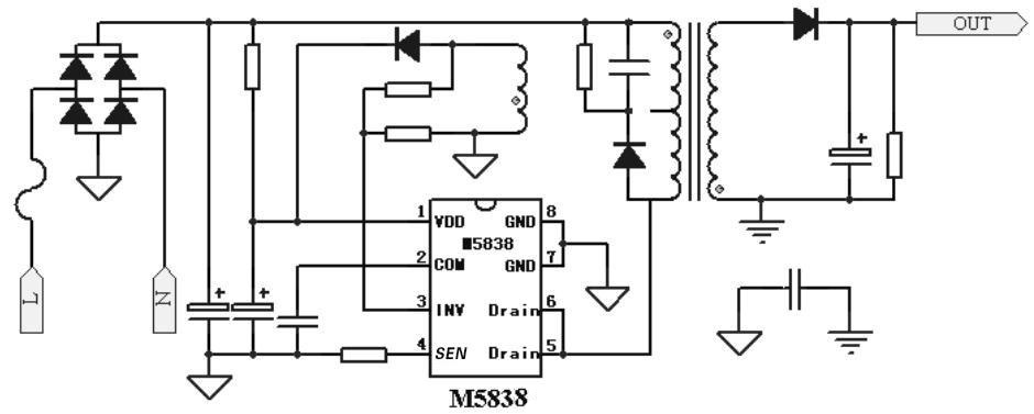 供应适用于小功率电源适配器恒流PWM控制驱动M5832，M5832价格，M5832优势，M5832