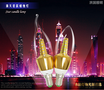深圳厂家代工生产E14蜡烛泡5W可调光LED蜡烛灯图片