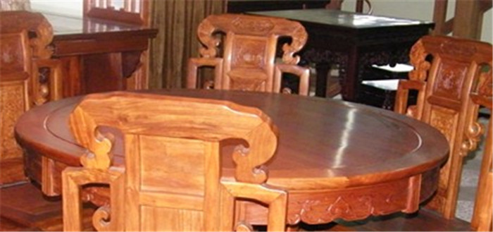 供应120圆台配祥和餐椅7件套-东阳红木家具批发-缅甸花梨家具-红酸枝家具图片