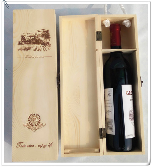 供应红酒盒 抽拉红酒木盒单支装 红酒图片