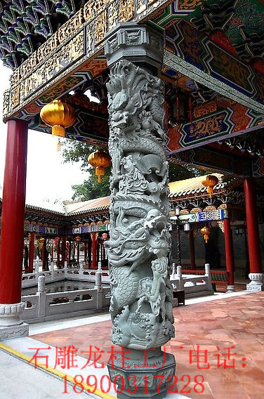 石雕龙柱的制作 石雕龙柱的寓意 石雕龙柱厂家