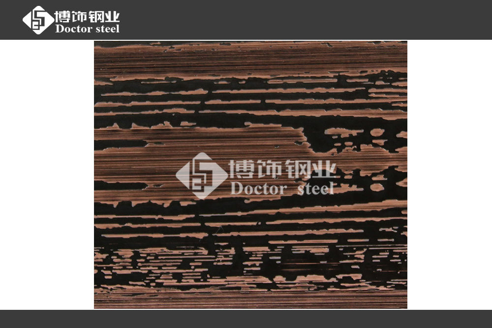 供应用于装饰|门板|电梯的金属仿古红古铜发黑不锈钢蚀刻板