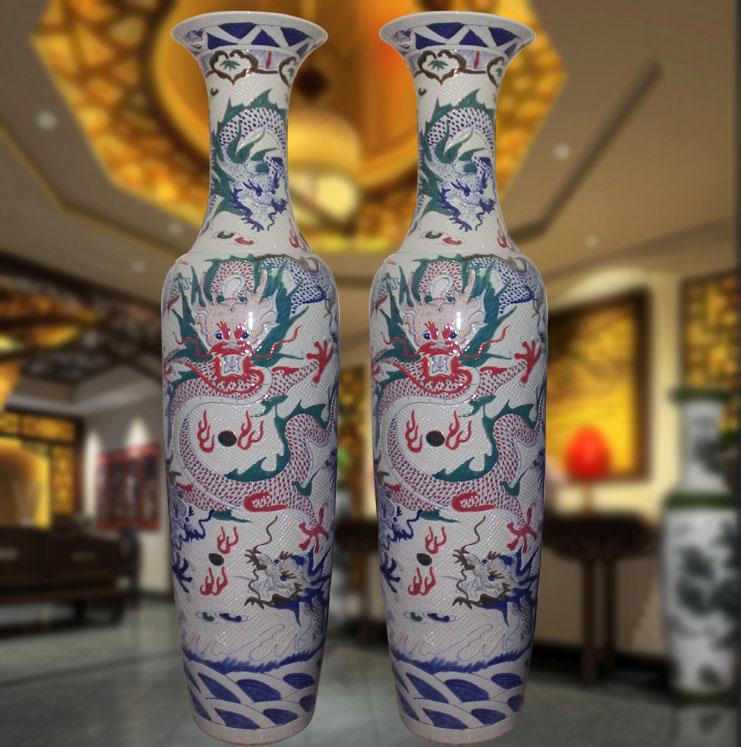 供应优质1.8米景德镇青花陶瓷大花瓶图片