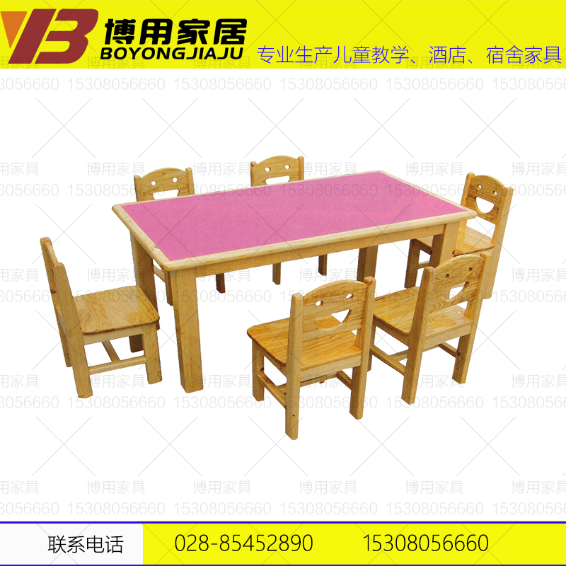 供应用于防火桌椅的儿童桌椅书桌 学生桌 儿童桌椅  幼儿园六人餐桌椅