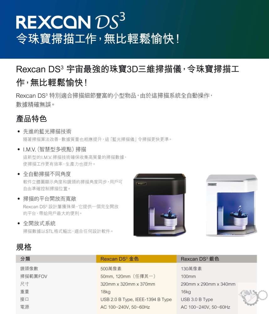 广州市Rexcan DS3厂家韩国medit进口Solutionix Rexcan DS3高精度双镜头蓝光扫描仪，工业级3D扫描仪