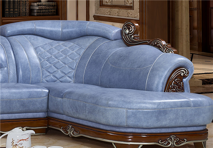 供应莱美诗708#沙发 欧式进口皮沙发客厅组合简约现代皮艺转角小户型沙发 定制沙发