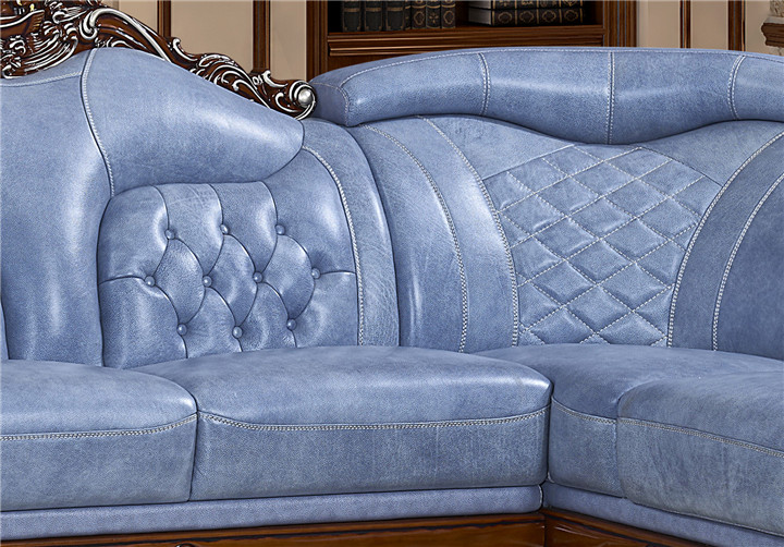 供应莱美诗708#沙发 欧式进口皮沙发客厅组合简约现代皮艺转角小户型沙发 定制沙发