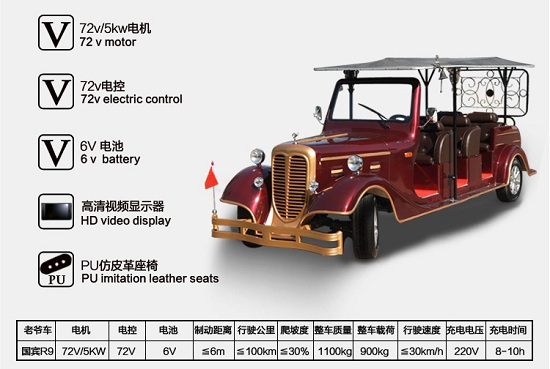 重庆市十一座国宾老爷车（KRD-R9）厂家供应十一座国宾老爷车（KRD-R9）