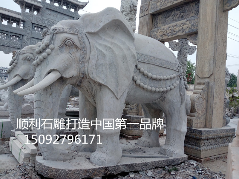 供应石雕大象厂家报价 山东 汉白玉石雕大象厂家图片