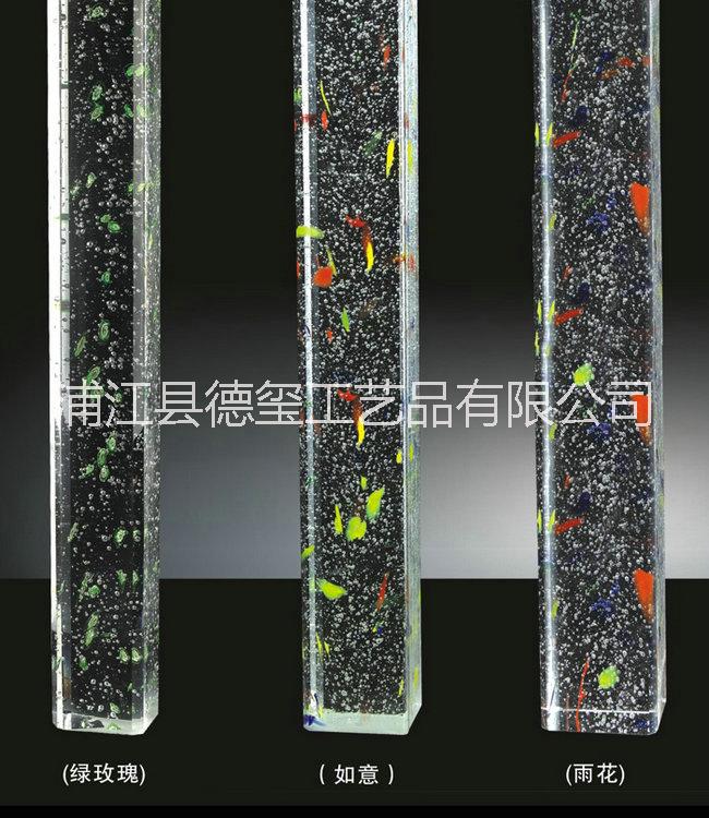 厂家直销水晶彩色柱 气泡彩色 多种花色尺寸可选 高档装饰