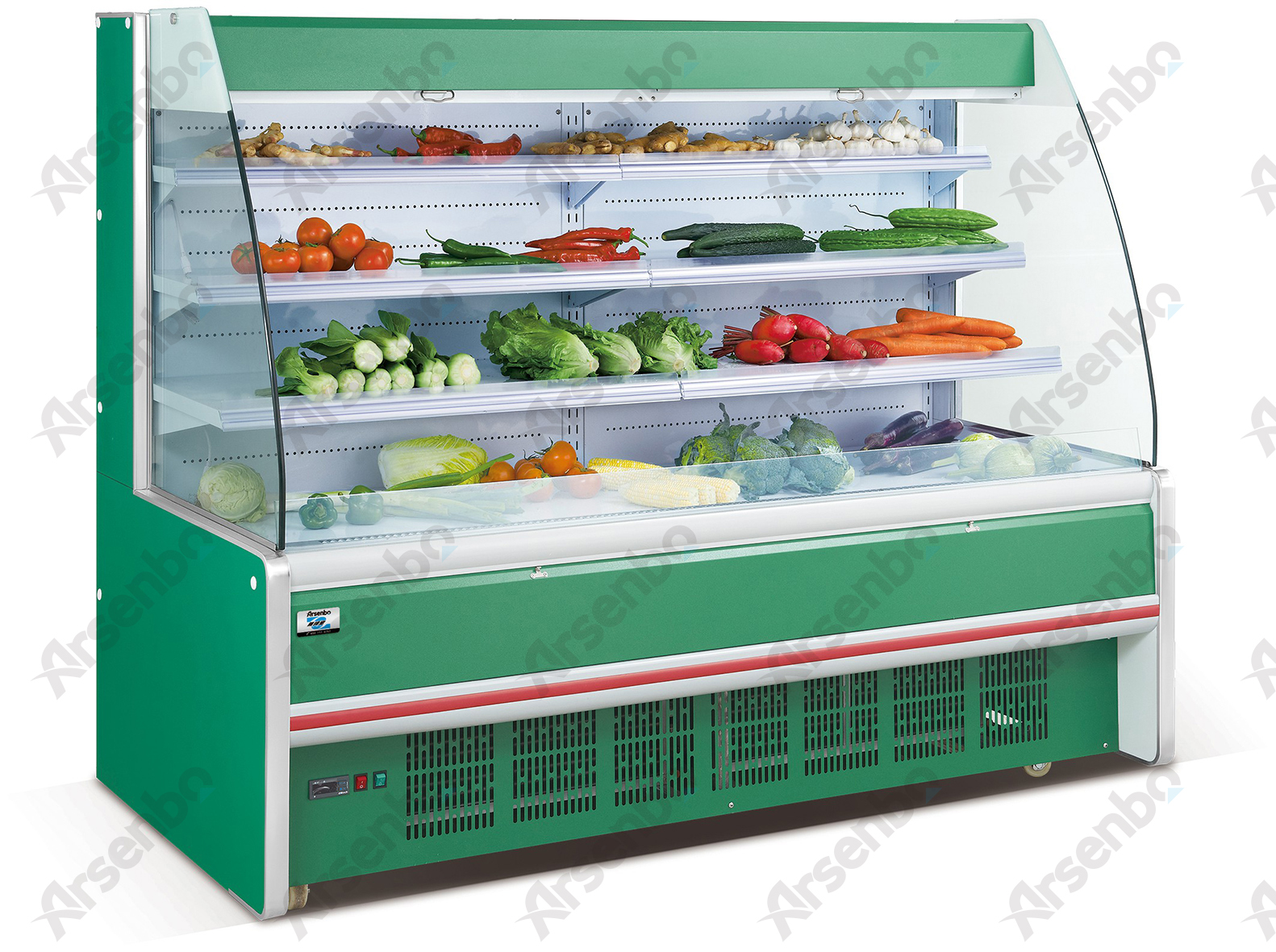 供应雅绅宝2.5米水果展示柜 水果保鲜柜 节能环保超市展示柜 立式保鲜展示柜 厂家直销