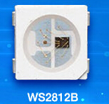 供应用于点控数码灯条5050内封2811RGB灯珠 WS2812B四脚内置IC灯珠 点控5V像素灯
