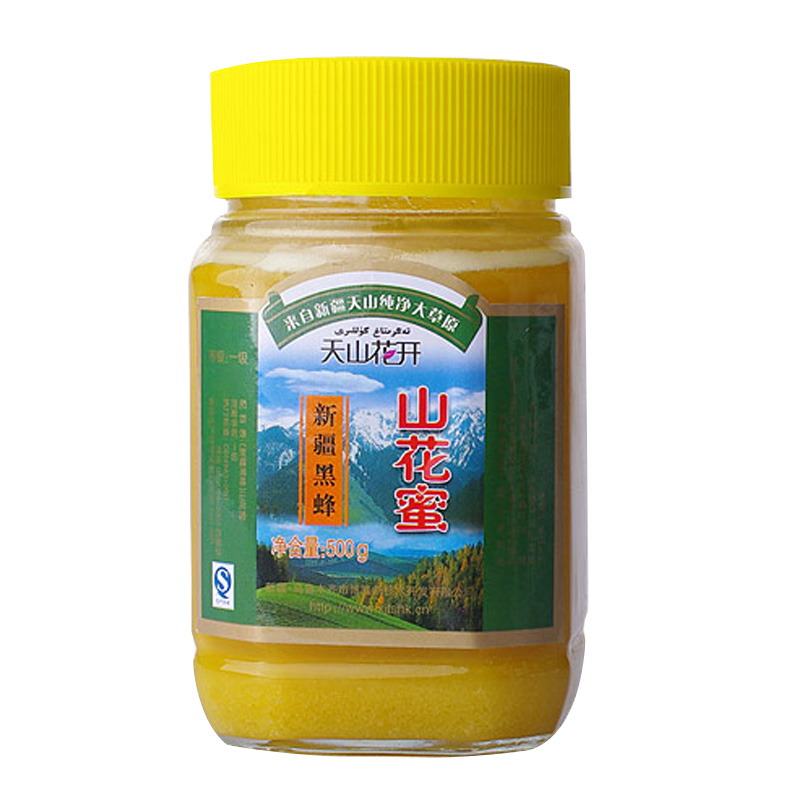 供应用于食用的天山花开新疆黑蜂500g蜂蜜批发