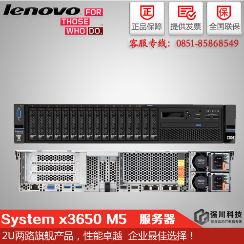 贵州IBM服务器总代理_联想System x3650M5 E5-2603V4/8G/300G单电 2U机架式