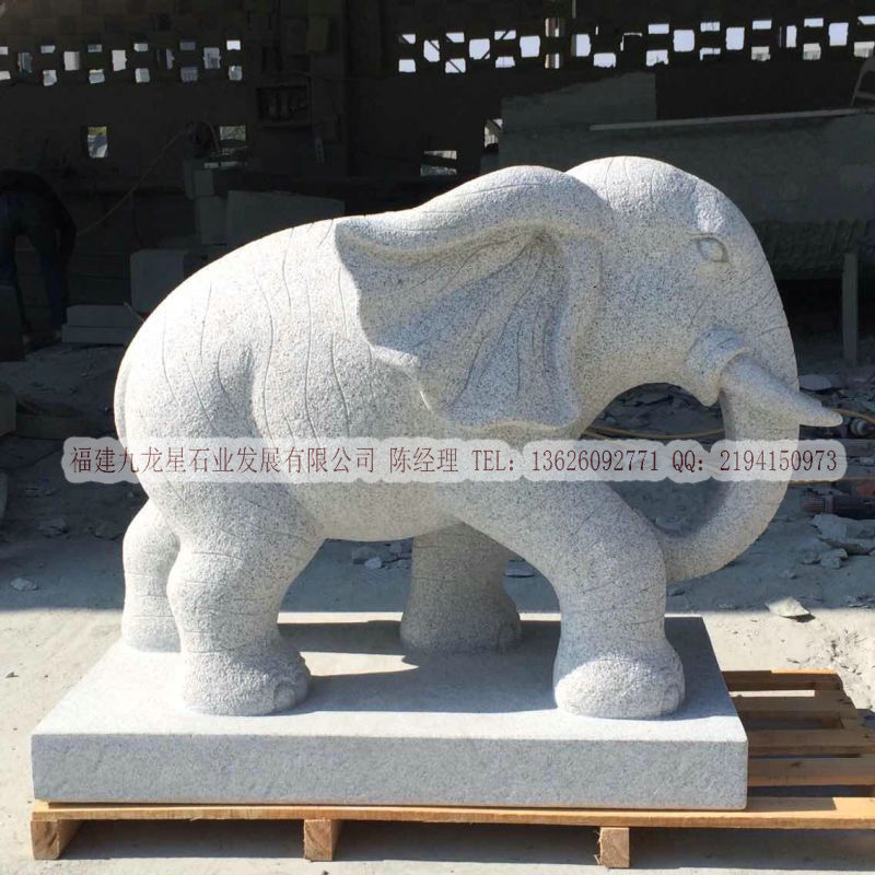 汉白玉大象雕塑石雕大象风水神兽系列图片