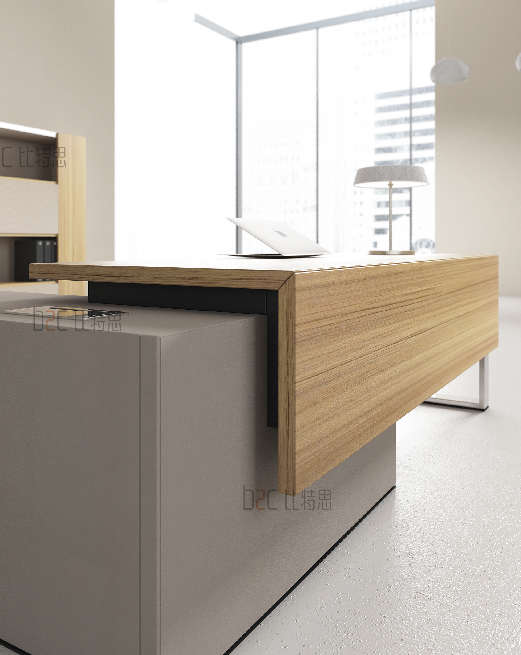 供应用于办公室家具的西安办公桌选择b2c办公班台，帕斯卡系列的现代简约、时尚的行管高管班台，办公桌子图片