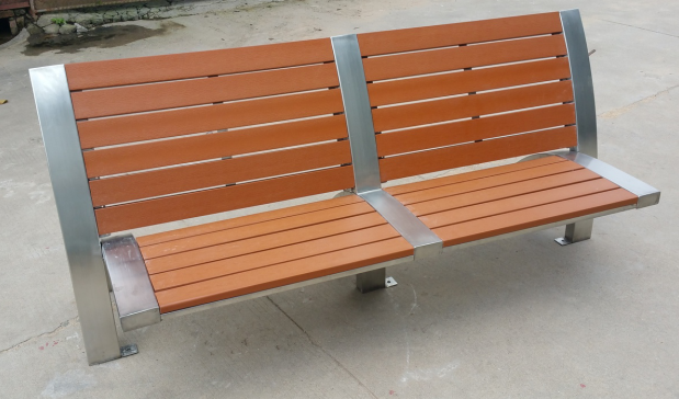 供应用于休闲椅厂家的不锈钢长条椅  塑木休闲椅