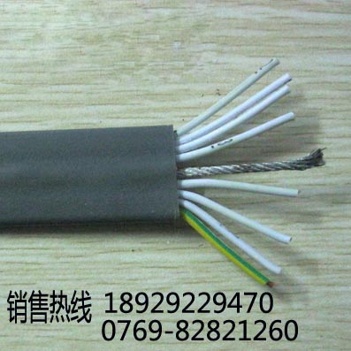 供应起重机电缆 钢丝扁平电缆线 8芯0.75平方钢丝扁电缆