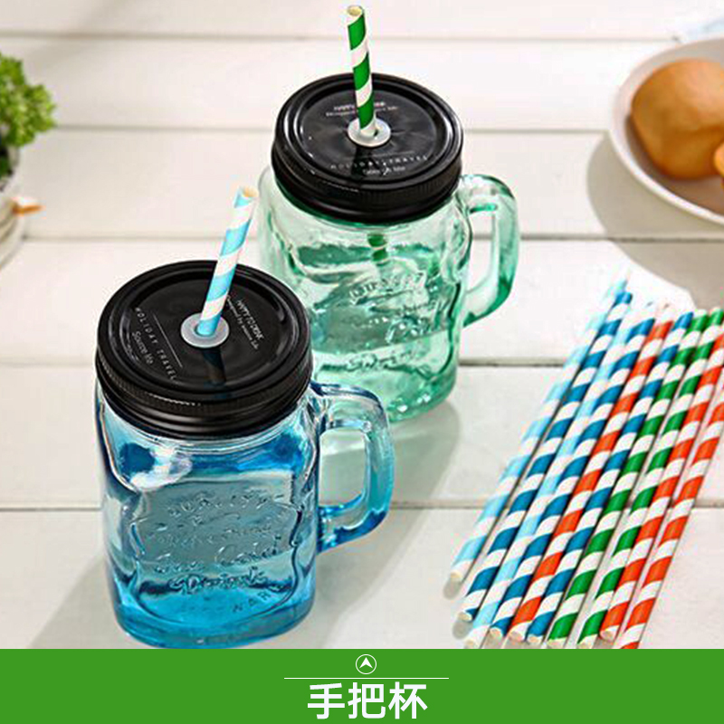 徐州三江玻璃制品供应手把杯、透明烤花玻璃手把杯 玻璃公鸡杯