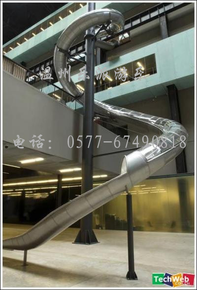 商场 S型不锈钢滑梯 室内大型滑梯 304不锈钢滑梯图片