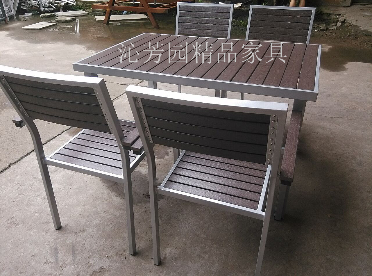 供应户外休闲桌椅餐厅咖啡厅园林餐桌椅 佛山铸铝桌椅家具 塑木家具批发价格