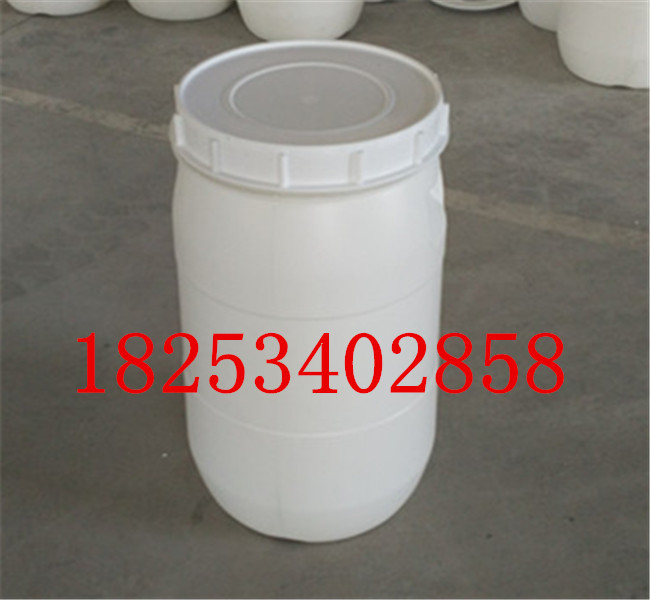 蓝色圆形40公斤塑料桶生产厂家，40L大口螺旋盖塑料桶价格图片