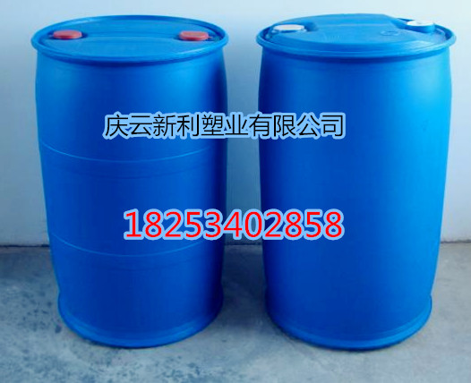 河南200KG蓝色大圆桶厂家，庆云200升化工圆桶，新利塑业供应图片
