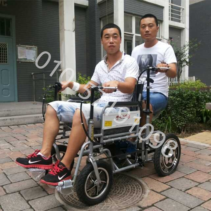 供应天津悍马双人折叠老年人电动轮椅可双人行驶可前后控制全国正品包邮